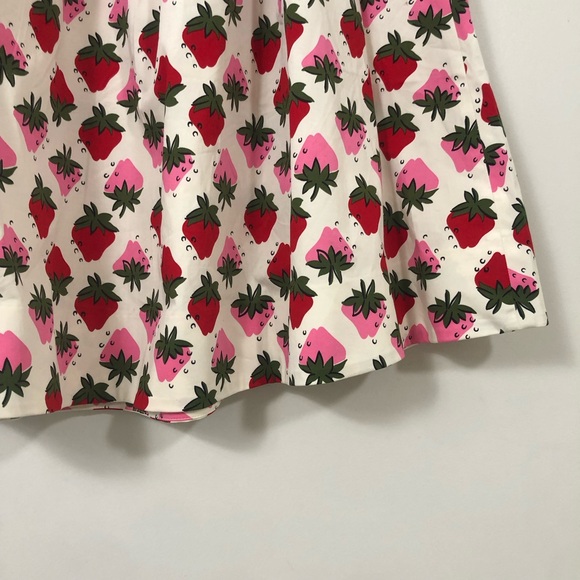 Boden Layla Sateen Cotton Ivory Strawberry Pop Midi Skirt. Women’s Size 6 - Picture 8 of 16